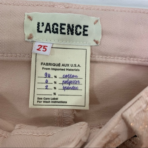L'AGENCE Jeans Margot High Rise Skinny Gold Foil Skinny Pants 25 NWT - Picture 7 of 11